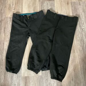 2 pair - RIP IT Girls Youth XL Black Softball Pants